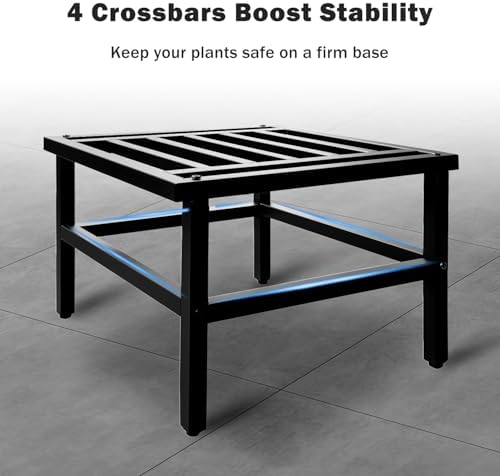 Metal Heavy Duty Plant Stand Indoor Outdoor,18 Inch Large Plant Stands Riser,Tall Wrought Iron Pedestal Holders for Flower Pot,Outside Rust-Proof Black Flower Display Shelf for Patio,1-Pack - Image 5
