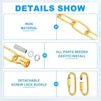PATIKIL 10 ft Light Fixture Chain 2Set Lighting Chain Metal Looping Link - Image 3