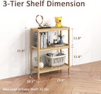 3-Tier Bamboo Freestanding Shelf Multi-use Small Bookshelf Bookcase - Image 2