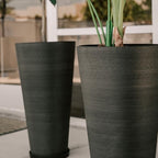 XBrand 28-Inch Tall Round Tapered Planter, Indoor and Outdoor Patio Décor, Set of 2, Black - Image 3