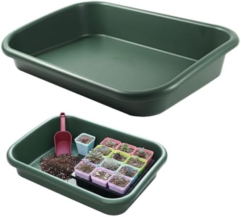 Potting Tray, 17×12×3in Multi-Purpose Gardening Mat for Repotting and Seed Starting Plastic Plant Tray for Indoor & Outdoor Use, Green Potting, Planting Trays, Mat, Repotting by Unknown