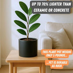 Fox & Fern Large Planter for Indoor or Outdoor, Matte Black, 8 Inch - Image 3