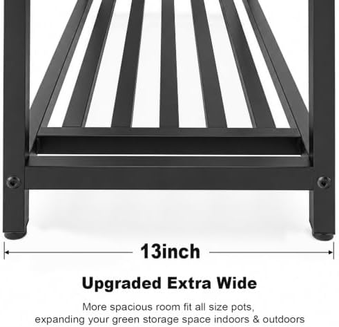 Metal Heavy Duty Plant Stand Indoor Outdoor,35" L×13" W×68" H 5-Tier Tall Plant Stands, Outside Plant Shelves for Large Pots,Black Plant Holder for Living Room,Bedroom,Balcony,Patio - Image 5