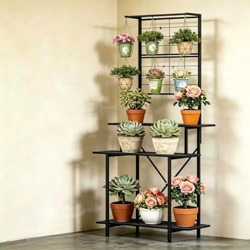 Hanging Plant Pot Shelf Rack Heavy Duty Plant holder Trellis,Multi Layer Plant Stand for Home, Garden, Balcony by Zhongma