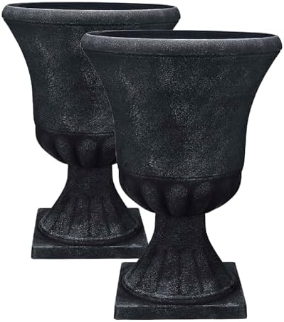 Southern Patio Winston Resin Urn Planter, Weathered Black, 21 in, 2-Pack by SouthernPatio