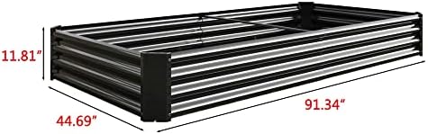 Galvanized Raised Garden Bed, Garden Box Outdoor, 8X4X1 FT, Black - Image 7