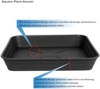 3 Pack Square Plant Saucer Tray 20 inch, Heavy Duty Plastic Plant Saucers for Indoors Outdoor, Flower Plant Drip Trays for Pots, Square Seed Starting Tray, Seedling Growing Trays - Image 4