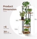 Bamworld Tall Plant Stand Indoor with Grow Light Corner Plant Shelf - Image 5