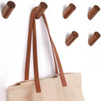 Felidio Wood Wall Hooks, 6 Pack Natural Wooden Coat Hooks Wall-Mounted, Rustic Heavy Duty Hook for Hanging Towels Coats Plants, Entryway Hat Hanger Wall Coat Rack (Walnut Wood) by Felidio