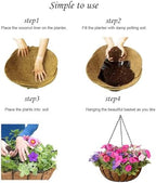 MTB Supply 4 Pack 14 Inch Garden Hanging Baskets Vintage Geo with Coco-Liner for Home Balcony Patio Decoration Outdoor Hanging Planter - Image 4