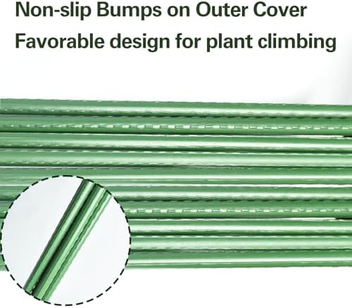 Garden Stakes 4ft, Metal Plant Stakes 48 inch, Sturdy Plant Support for Climbing Plants, Tomatoes, Beans, Cucumbers, Peppers, Flowers, Potted, Strengthen and Stem to Grow Better - Image 4