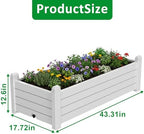 PatioZen Raised Garden Bed, Self-Watering Resin Planter Box, Planter Boxes Outdoor with Drain Plug for Vegetables, Flowers, Plants(Ashen) - Image 2