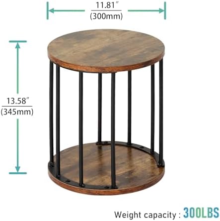 HDANI Small Round Wooden Step Stool for Kids Adults, 300lbs Load Capacity Garden Stool, Non-Slip Small Stool for Plant Stand, Kitchen, Bathroom and Bedroom,Brown - Image 3