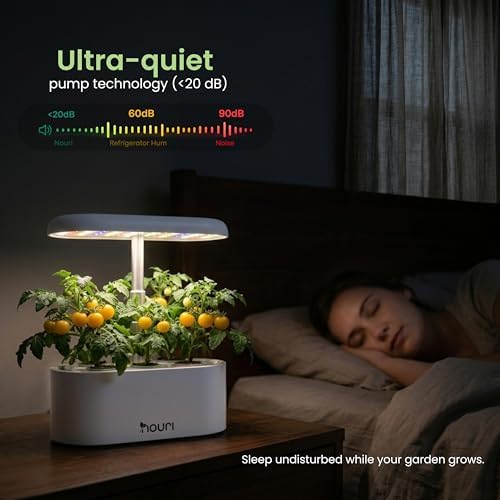 Nouri Hydroponics Growing System, 5 pod Smart Indoor Herb Garden Kit with LED Grow Lights, Hydroponic Herb Garden Indoor for Plant Lovers, Gardeners, Kitchen, Tomato Seeds Included - Image 4