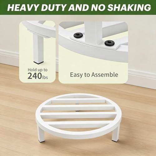 3 Pack 12 Inch Metal Plant Stands Outdoor Indoor Pot Riser,White - Image 4