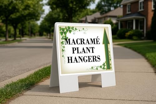 Macramé Plant Hangers St. Patrick'S Day Irish Fancy Clover Tan Up Arrows A-Frame Single Sided 23x23 in. Yard Road Sign by WorkHouseSigns