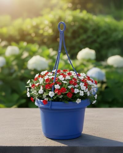 Sea Blue Hanging Flower Pots 5 Pack - Image 4