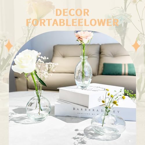 Mini Bud Vases As Wedding Centerpieces for Tables,Clear Bud Vases for Flowers,Small Flower Vases Suitable for Birthday Party,Anniversary,Wedding Reception,Baby Shower (Clear, 28PCS) - Image 5