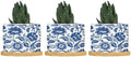 Blue and Indigo Floral Ceramic Planter Chinoiserie Chic Flower Pots for Plants with Drainage Holes and Saucers Pot for Succulents Cactus Garden Windowsill by BRUYU5SE