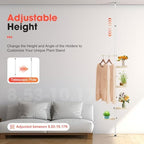 Adjustable Height 7 Layer Indoor Plant Stand, Spring Tension Pole Metal Free Stand Steel Tube Flower Display Rack, Space Saver Corner Floral Pot Hanger Shelf - Image 3