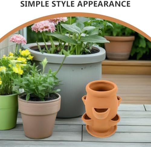 Strawberry Planter Pot Terracotta Pots Tower Planters for Outdoor Plants Succulent and Ceramic Strawberries Vertical Jar Flower Small Large Tall Hanging Lightweight - Image 2