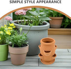 Strawberry Planter Pot Terracotta Pots Tower Planters for Outdoor Plants Succulent and Ceramic Strawberries Vertical Jar Flower Small Large Tall Hanging Lightweight - Image 2