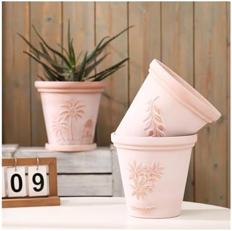 Flower pots Vintage Cameo Red Terracotta Planter Outdoor Indoor(E) - Image 4