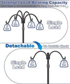 Upgrade 4-Hook Shepherds Hooks for Outdoor with Plastic Tube, 92" Heavy Duty Bird Feeder Pole with 5 Prongs Base, Adjustable Garden Hook for Solar Light, Hanging Plant, Wedding Decor, 1 Pack - Image 4