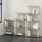 Furinno TURN-N-TUBE Storage Shelves, 5-Tier Book Shelf, Corner Shelf, Toolless Open Shelves, for Organization and Storage, Living Room, Garage, Home Office, Sonoma Oak - Image 2