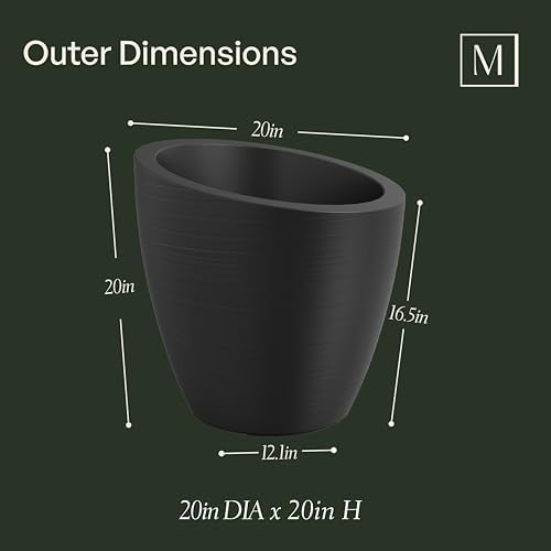 Mayne 8879-B Modesto 20in Round Patio Planter, Black - Image 6