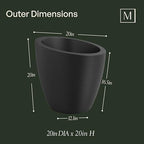 Mayne 8879-B Modesto 20in Round Patio Planter, Black - Image 6