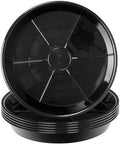 6 Pack Plant Saucer Drip Tray 16 inch, Potting Trays for Plants, Heavy Sturdy Plastic Planter Flower Pot Saucers for Indoor Outdoor Garden, Plant Water Drip Trays for pots (16", Black) by Afrine