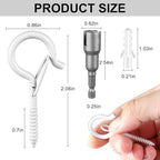 FSAH 48 PCS Q-Hanger Hooks with Safety Buckle, Windproof Screw Hooks - Image 7