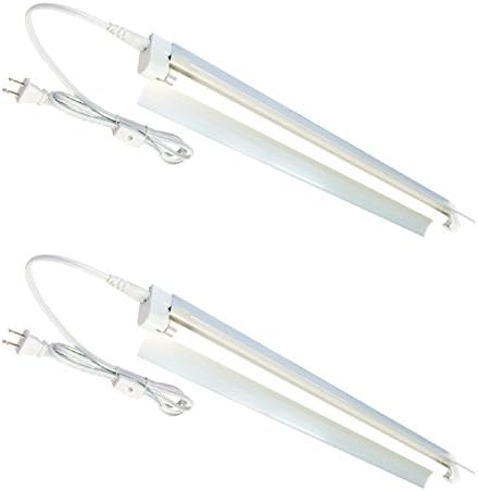 2-Pack T5 HO Grow Light - 1 Bulb Light System - Fluorescent Hydroponic Indoor Fixture Bloom Veg Daisy Chain with Bulbs (2 Foot & w/ Reflector (DL8021R 2pack), Cool White | Vegetative) by Durolux