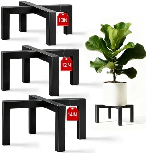 3 Pcs Metal Plant Stand Outdoor Indoor, Heavy Duty Pot Holder Risers by Kriico