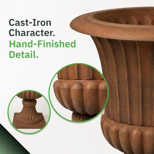 Algreen 22" Urn Planter | Weathered Grey - Image 3