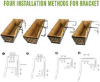 Window Boxes Planters: 2 Pack 24 Inch Railing Planter Box with Adjustable Brackets for Porch Fence Patio Balcony Hanging Flower Baskets with Coco Liners for Outdoor Garden Decor - Bronze - Image 5