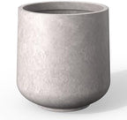 Kante Large Round Curved CON Gray Concrete Planter 16.5" Dia, Outdoor by Unknown