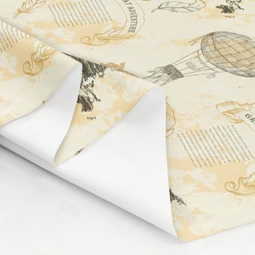 World Map Fabric By The Yard, Retro Airship Upholstery Fabric for Chairs, Old Newspaper Globe Decorative Fabric, Adventure Theme Indoor Outdoor Fabric, Waterproof Fabric, Brown, 5 Yards - Image 6