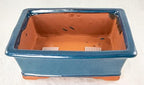 Rectangular Bonsai / Succulent Pot + Tray + Mesh 10x 8x 3 - Washed Blue - Image 4