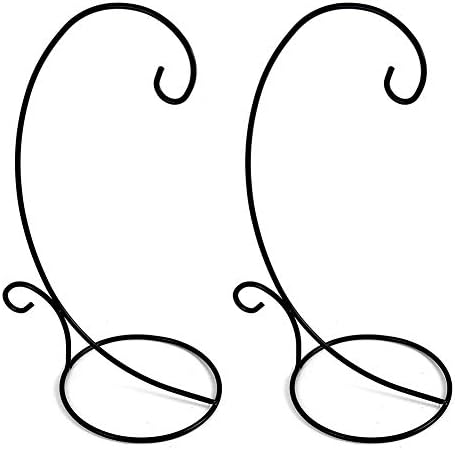 E-view Ornament Display Stand Set of 2 - Metal Stand Flower Pot Holder Rack for Hanging Glass Globe Air Plant Terrarium, Lantern, Witch Ball - Iron Home Wedding Decoration (18") by Unknown