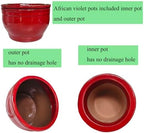 Self Watering African Violet Pots Red 6 inch - Image 4