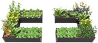 Anleolife 2-Bed 74x74x18in U-Shaped Raised Garden Beds, Quartz Grey by AAnleolife