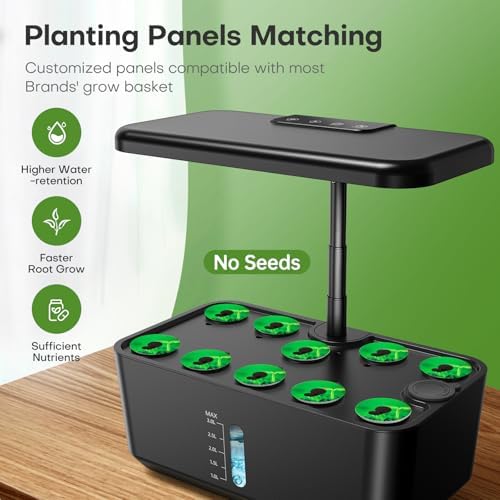 Ahopegarden Indoor Garden Hydroponics Growing System 10 Pods & 52PCS Hydroponics Pods Kit - Image 3