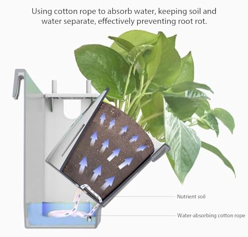 Dan&Dre Vertical Garden Planter Wall Planter Box for Indoor Outdoor Hanging with 22.4x9.4in Large Pockets Rust PP Living Wall Decor for Balcony Yard Home Garden (White) - Image 6