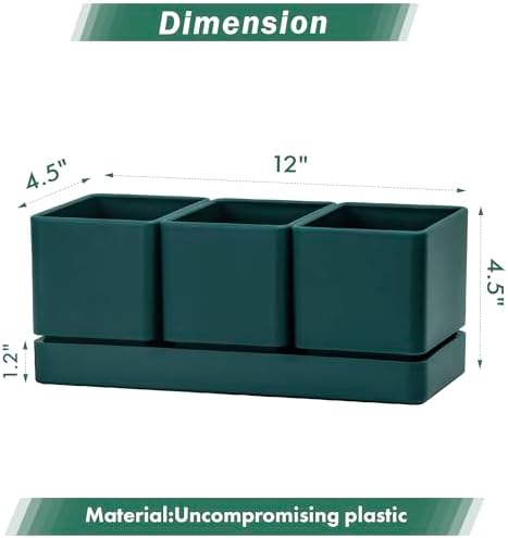 D'vine Dev 2-Pack Plastic Herb Garden Planter Set, Green, 76-V-C-2 - Image 3
