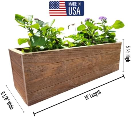 Handmade Rustic Cedar Herb Window Planter Box – Wooden Window & Railing Planter for Indoor or Outdoor Use, Made in USA (46") - Image 7