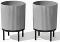 Veradek Demi Series Raised Planter - Round Planter with Stand by VeradekOutdoor