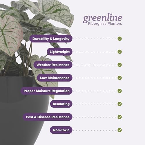 Greenline Alice Tall Rectangular Fiberglass Planter, Outdoor Planter Box - Image 5