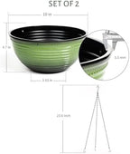 10 Inch Hanging Planter, Glazed Hanging Baskets for Indoor Outdoor Plants - Image 2